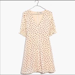 Madewell silk cover button front strawberry dress